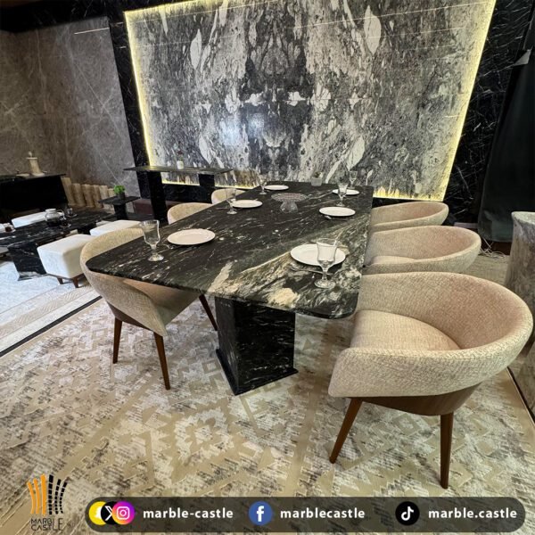 طاولة طعام من الرخام الإيطالي Black 3D