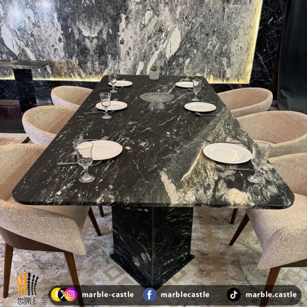 طاولة طعام من الرخام الإيطالي Black 3D