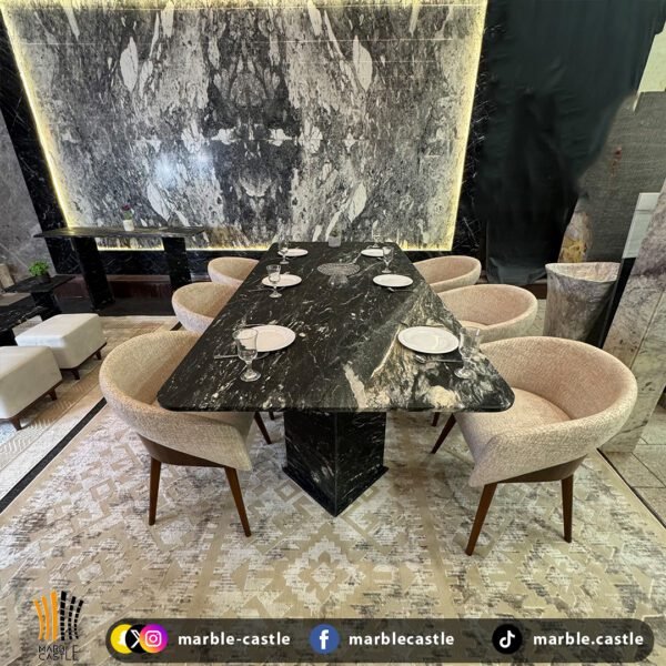 طاولة طعام من الرخام الإيطالي Black 3D